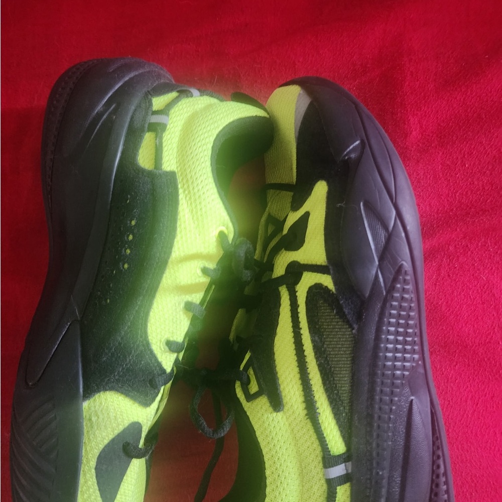 Puma Black and Neon Green Athletic Shoes